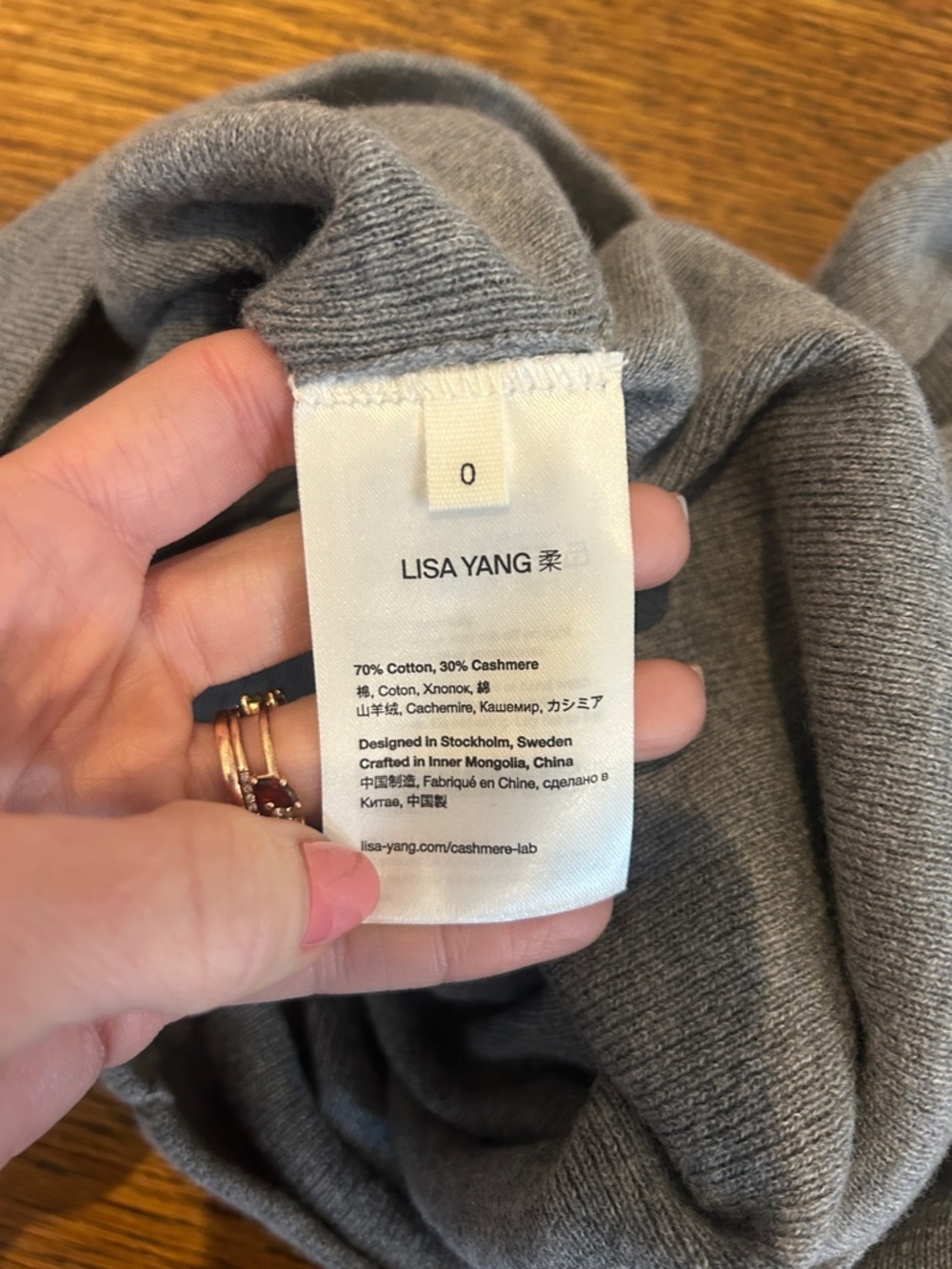 NWOT Lisa Yang Vivian Cashmere Cotton blend Crew Neck Long Sleeve size 0 (XS-S) - Picture 10 of 10